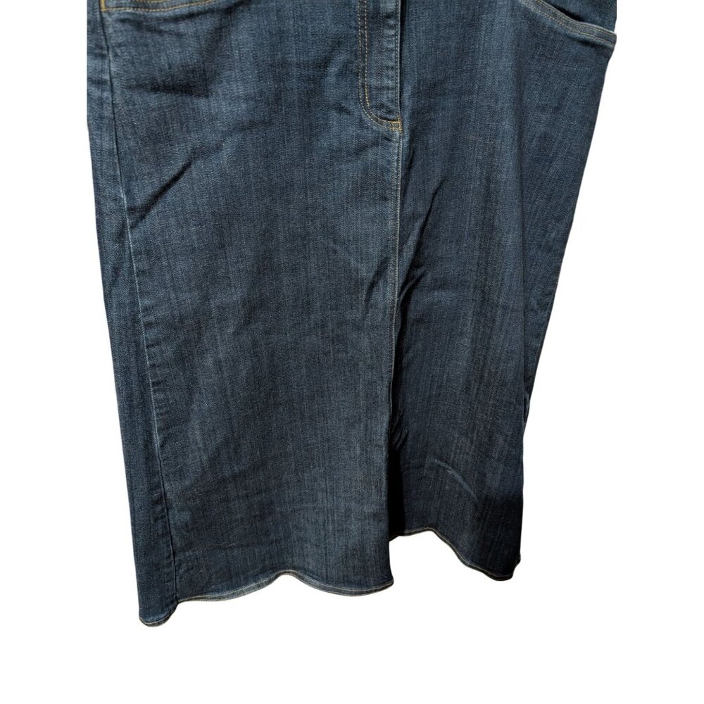 Lands End Womens Dark Wash Denim A-Line Skirt Size 12 - Picture 6 of 10